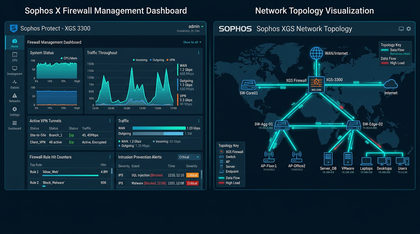 Sophos XGS Firewall Network Dashboard